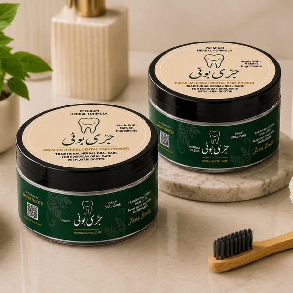 Jarri Booti Organic Herbal Dental Care Powder — 2 Jars Pack