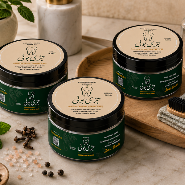 Jarri Booti Organic Herbal Dental Care Powder — 3 Jars Pack